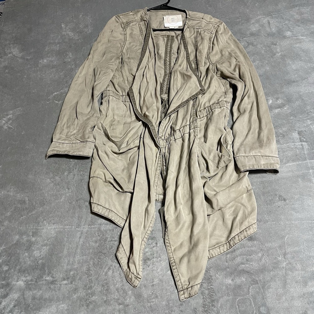 Hei Hei Cardigan Womes Medium Utility Jacket Open Front Drawstring Boho